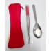 Sanrio Hello kitty chopsticks spoon w/storage bag-red