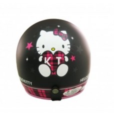 Sanrio Hello kitty open face motorbike helmet-check/black