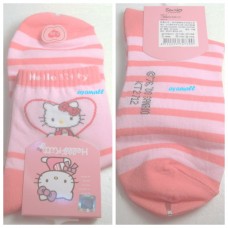 Sanrio Hello kitty 22-26 cm adult socks-heart/striped/pink orange
