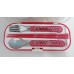 Disney Minne mouse chopsticks+fork+spoon set-red