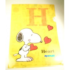  Japan Snoopy/Peanuts A4 clean file/folder-heart/yellow